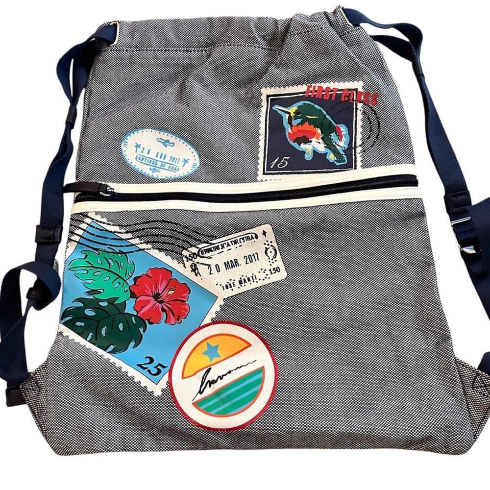 NWT Vera Bradley Beach Backsack Oxford Postage Stamp Rare